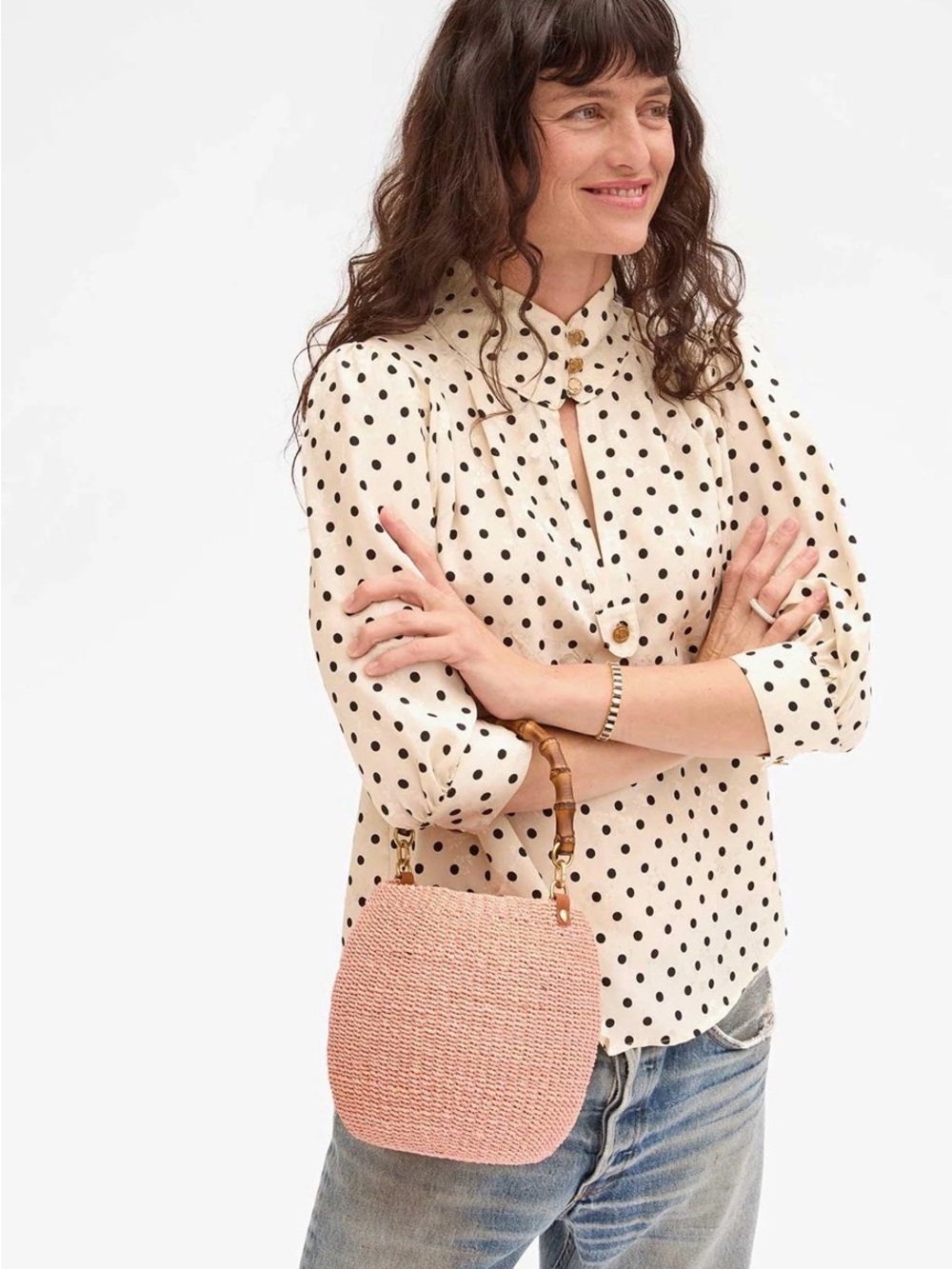 Clare V Pot De Miel W/ Bamboo Handle in blush New with tag - Picture 2 of 3